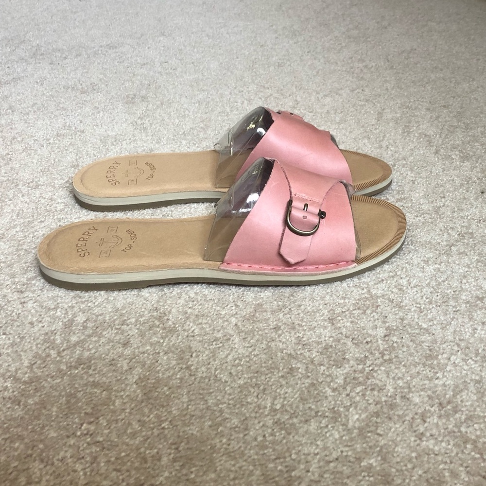 SPERRY SEAPORT LEATHER SLIDE Sz 9.5 NIB